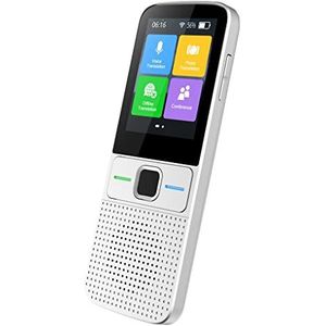 Wdfnexalai Taalvertaler oplaadbare camera realtime nauwkeurige tolk apparaat werk vergadering volwassenen senioren leren gadgets wit