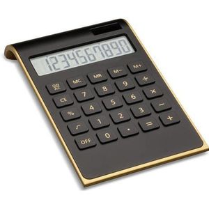 Elegante tafelrekenmachine in goud-zwart design - een rekenmachine met aantrekkelijk design