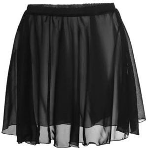 UBOHUZ Balletrokken voor meisjes, dansrok, chiffon, dames, elastische taille, kort, voor oefendansen, voor vrouwen, Grijs, S Height100-120cm