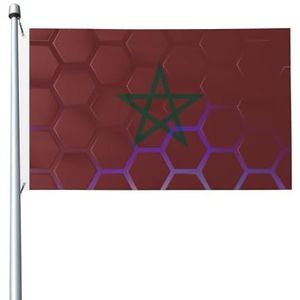 Outdoor Teken Vlag Van Marokko 90X150Cm Seizoensgebonden Vlag Lichtgewicht Zomer Vlaggen Grappige Strand Vlaggen Decoratie Voor Festival Kerst Carnaval