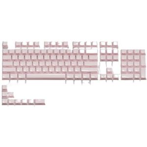 QPSJXN Doorschijnende witte ijskristal ronde zijknop voor OEM-profiel MX mechanische toetsenborden 61 68 104 (roze)