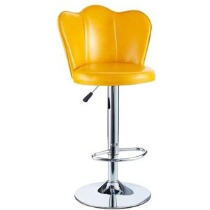 Bistrokruk Barkrukken Barkruk Verstelbare Hoogte Barkrukken Moderne Hoge Barkrukken Draaibare Barkruk Met Rugleuning PU Lederen Bar Stoel Voor Aanrecht Barstoelen(Yellow)