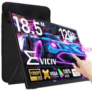 EVICIV Draagbare Monitor Touchscreen 18.5 Inch 120Hz Draagbare Display Gaming 1080P 1500:1 IPS Mobiele Screen USB C Mini HDMI voor Laptop/PC/Phone/Zakelijk/Werk/Gaming