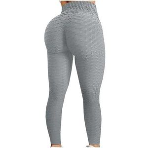Yogabroek met hoge taille, heuplift en buikverstrakking Fitness hardloopyogabroek for dames, trainingslegging (Color : Gray, Size : XXXL)
