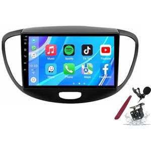 Android 14 Autoradio Sat Navi voor H-yundai I10 (2008-2012) 9 Inch Touchscreen Multimedia Speler met Draadloze Carplay GPS Navigatie FM RDS Bluetooth 5G-WiFi SWC DSP,M100s