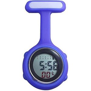 Yojack Gepersonaliseerd zakhorloge mode siliconen verpleegster horloge effen kleur digitale display wijzerplaat verpleegkundige broche broche zakhorloge gegraveerd horloge (kleur: blauw)