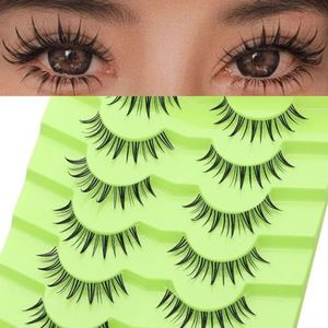 10 paar Russische Volume DD Curl Faux Mink Wimpers Lange Zachte Wispy Wimpers Herbruikbare Natuurlijke Look Extension (DD Curl | 15-18mm) [B04-Manga | 10-12MM, ]