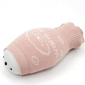 Mini warmwaterkruik, warmwaterkruik 450 ml siliconen verzegelde mini-zak winter handwarmer pijnverlichting warmwaterkruik voor handen en voeten (maat : wit) (maat: wit met hoes)
