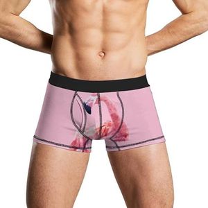 Aquarel Flamingo Heren Ondergoed Ademend Boxer Slips Zachte Stretch Boxers Trunks