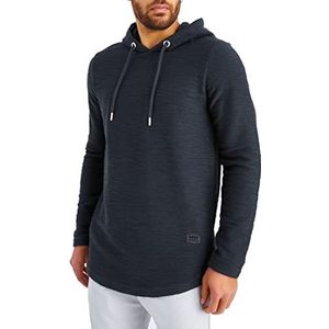 Leif Nelson LN6300 Herentrui met capuchon, slim fit, katoenaandeel, basic witte herenhoodie met lange mouwen, zwarte trui met capuchon, antraciet, M