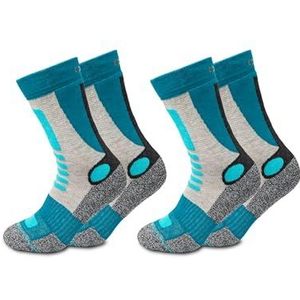 Occulto - Gerlinde - Wandelsokken - Turkoois Grijs - 2 Paar
