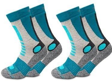 Occulto - Gerlinde - Wandelsokken - Turkoois Grijs - 2 Paar