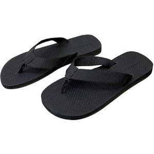 NIUVOO Rubberen teenslippers voor dames, strandslippers, casual, comfortabel, antislip, strand, zachte bodemslippers, Zwart, 44.5 EU