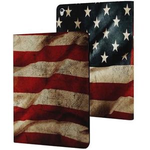 Close-up van Grunge Amerikaanse vlag hoesje compatibel voor ipad Pro 20/21/22 (11 inch) slanke hoes beschermende tablet hoesjes stand cover