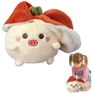 Pluche Knuffels | Zachte pluche persimmon omkeerbaar - Animal Sierkussen Gevulde Doll Cadeaus voor Kinderen Meisjes Jongens Vriendin Kinderen Ximan