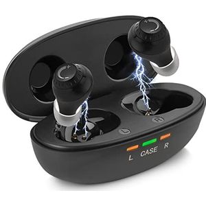 Mini Digital - ITE oplaadbaar persoonlijk - lichtgewicht apparaat met ruisonderdrukking, in-ear detectie en volumeregelaar voor volwassenen senioren, zwart