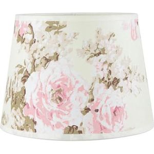 Lampenkap E14 Ø19,5cm van stof bloemen bloemmotief conisch voor tafellampen vintage look vervangende kap voor bedlampjes