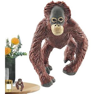 Gorilla-beeldjes, Jungle Dieren Speelset Met Gorilla Familie, Wildlife PVC-speelgoed, mannelijke gorilla orang-oetan familie, realistische jungle dieren speelset voor kinderen en volwassenen Decorhome