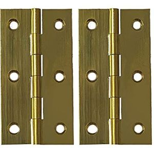 Scharnier Kast Poort Kastdeur Scharnier Lang Meubelbeslag Vouwbaar Butt Scharnier, 2,5 inch, 2 stuks, Goud (Color : Gold)