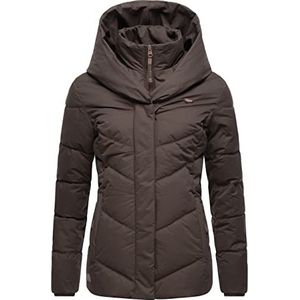 Ragwear Natesa Winterjas voor dames, korte jas met capuchon, XS-XXL, Dark Choco22, M