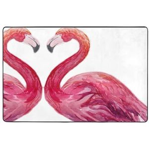 YJxoZH Flamingo's Print Home Decor Tapijten, Voor Woonkamer Keuken Antislip Vloer Tapijt Ultra Zachte Slaapkamer Tapijten