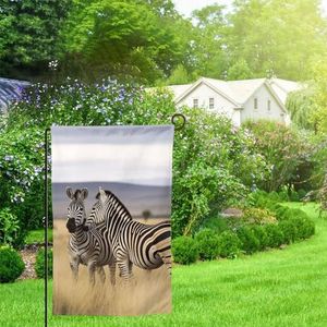 Zebra's op Zuid-Afrika Print Tuinvlaggen Dubbelzijdig 30 X 45 cm Yard Vlaggen Lente Kleine Tuin Vlaggen voor Outdoor Vakantie Decoraties