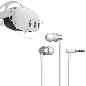 Oortelefoon in-ear hoofdtelefoon voor Meta Quest 3, voor Quest 3 VR Headset geluidsisolerende zware bas geluid oordopjes, ergonomisch in-ear ontwerp oortelefoon, 3,5 mm vergulde aansluiting