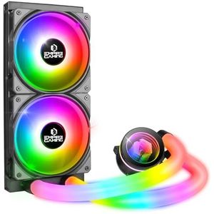 EMPIRE GAMING Guardian P-W240 Watercooling AIO PC Gamer - 3 pins 5V ARGB vloeibare CPU-koeling - 2 x 120 mm - Intel LGA 1700/1200/115X/1366/2066/2011, AMD AM5/AM4 - zwart