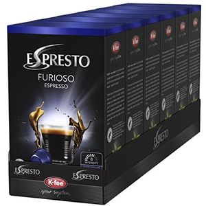 ESPRESTO Koffiecapsules Furioso – espresso, intensiteit 8/12, compatibel met K-fee, RFA-gecertificeerd, koffie voor elke gelegenheid, 96 capsules