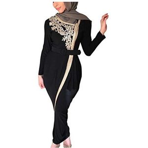 L9WEI moslim jurk met lange mouwen gebed jurken dames moslim abaya Dubai kleding jurken Arabisch India Turks casual robe maxi-jurk