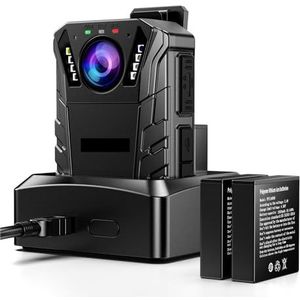 Mini Body Cameram, KJ09 Mini Body Camera Full HD 1296P Op het lichaam gemonteerde camera Ingebouwde SD-kaart 64 GB IP66 Waterdicht Ondersteuning Externe lenscamera voor Pet Walking, Werk, Reizen(220 5