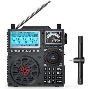 Raddy RF919 - Kortegolfradio - Multiband FM AM SW VHF UHF AIR CB - Met Antennetuner - 5000mAh Oplaadbare Batterij