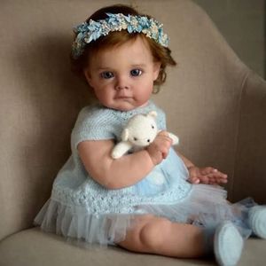 Lonian 24Inch Reborn Baby Poppen 60cm Realistische Reborn Peuter Meisje Poppen Zachte Vinyl Silicone Real Life Handgemaakte Reborn Baby's Verjaardagscadeau Geschikt voor Leeftijden 3+ (blue eyes)