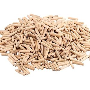 HAKZEON 1000 stuks 8 x 40 mm deuvelspelden, gegroefde deuvelpennen, afgeschuinde uiteinden, hardhout gemaakte taps toelopende deuvelspelden, eenvoudig te plaatsen voor houtbewerking projecten