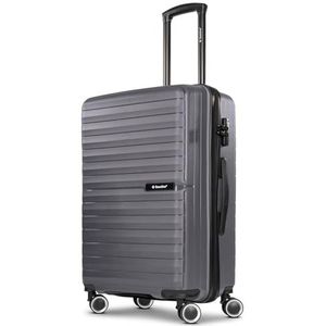SAXOLINE Fiesta-serie Kleine koffer met harde koffer, cabinetrolley, 39 x 22 x 56 cm, van hoogwaardig, robuust ABS-materiaal, voor dames en heren, 4 dubbele wielen en TSA-slot, antraciet-zwart, Koffer