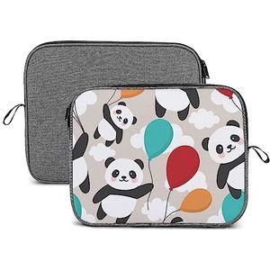 Panda Fly Met Ballon Laptop Sleeve Case Beschermende Notebook Draagtas Reizen Aktetas 13 inch