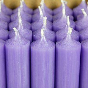 Bütic GmbH gekleurde staafkaarsen 180 mm x 22 mm, zeer zuivere kaarsen met restantvrije verbranding, kleur: lavendel, set van 8 stuks
