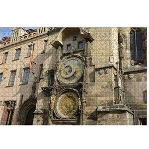 Puzzel 1000 stukjes Praagse klokkenspel of adelaar Praag Tsjechië 16-06-2015 Middeleeuws houten puzzelspeelgoed meisje houten puzzel voor volwassenen en kinderen