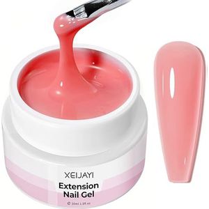 Harde gel builder for verlenging - valse nagels polygel - UV nagelgel polish builder gel for nagelreparatie 3D-sculpting versterkende nagelkunstdecoratie(Pink)