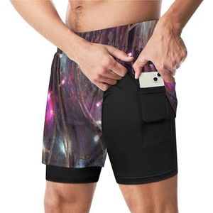 Led verlichting als partij grappige zwembroek met compressie voering & zak voor mannen board zwemmen sport shorts