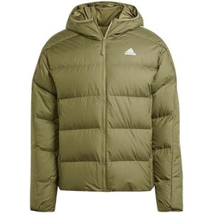 adidas Heren Essentials Midweight Hooded Down Jacket, Olive Strata