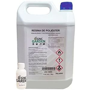 Polyesterhars, 5 kg, voor reparaties, polyesterhars, 5 kg + peroxidekatalysator 100 g voor het uitharden van hars, geschikt voor reparaties van auto's, boten en materialen, industrieel