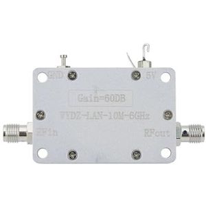 KWWEWEB 10MHz-6GHz 60dB High Gain LNA Wideband Versterker Geluidsarme Versterker met SMA Vrouwelijke Connector voor RF-signaalaandrijving of RX