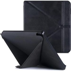 E-book beschermhoes Case voor Kobo Libra 2 EReader (uitgebracht in 2021, model N418), Premium PU-leer Origami standaardhoes met automatische slaapstand e-book cases (Color : Rock Black, Size : For K