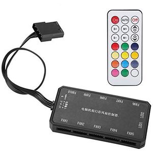 Computer Fan Speed ​​Controller LED Kleurrijke Rainbow RGB PC Computer Cooler Fan Controller met 15m RF draadloze afstandsbediening