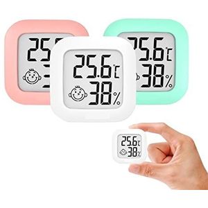 MZSKLW Thermometer Mini Digitale Thermometer Hygrometer Indoor Kamertemperatuur Vochtigheid Meter Sensor Gauge Weerstation Kamer Thermometer (Kleur: Type A Groen)