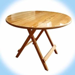 ZYBOWAYL Opvouwbare eettafel rustieke massief houten salontafel vierkante/ronde vrijetijdstafel vouw in halve buiten bijzettafel draagbare picknicktafel voor tuin/camping/achtertuin (kleur: A, maat: