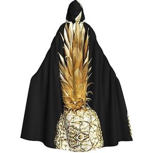 EdWal Gouden mantel met ananasprint en capuchon, uniseks mantel met capuchon, carnavalskostuums voor Halloween cosplay kostuums