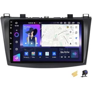 ZARAPLUS Android 13 Auto Stereo Dubbele Din Radio 9 Inch Touchscreen voor Mazda 3 2010 ~ 2012 Multimedia Speler Ondersteuning Navigatie/Android Auto/Carplay/Stuurwiel Controls, NF7