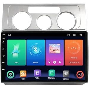 Dubbele DIN Android 14 autoradio voor VW Volkswagen Touran 2003-2010 9 Duim QLED Touch screen-met Draadloze Carplay Android Auto GPS navigatie 4G WiFi Stuurwielbediening achteruitrijcamera(B,P2 WIFI 4